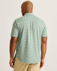 Big &amp; Tall San Lucio Lotus Stretch Knit Shirt - Highland Green