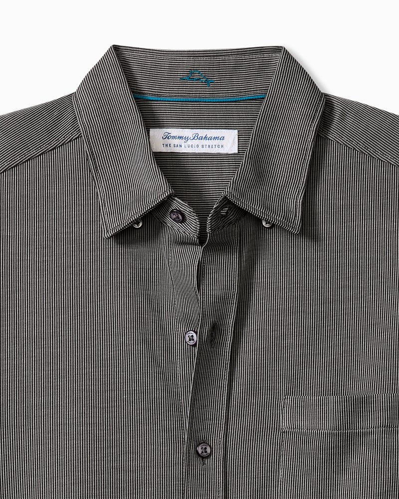 Big &amp; Tall San Lucio Sol Stripe Stretch Knit Shirt - Coal