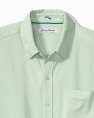 Big &amp; Tall San Lucio Sol Stripe Stretch Knit Shirt - Silky Green