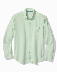 Big &amp; Tall San Lucio Sol Stripe Stretch Knit Shirt - Silky Green