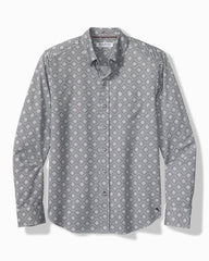 Big &amp; Tall San Lucio Mira Mosaic Stretch Knit Shirt - Light Ash