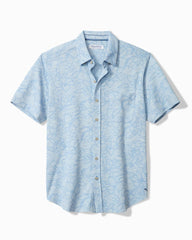 Big &amp; Tall San Lucio Tides Flora Stretch Knit Shirt - Silvery Blue