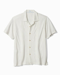 Big &amp; Tall Palm Fresco Beach Border IslandZone® Camp Shirt - Coconut