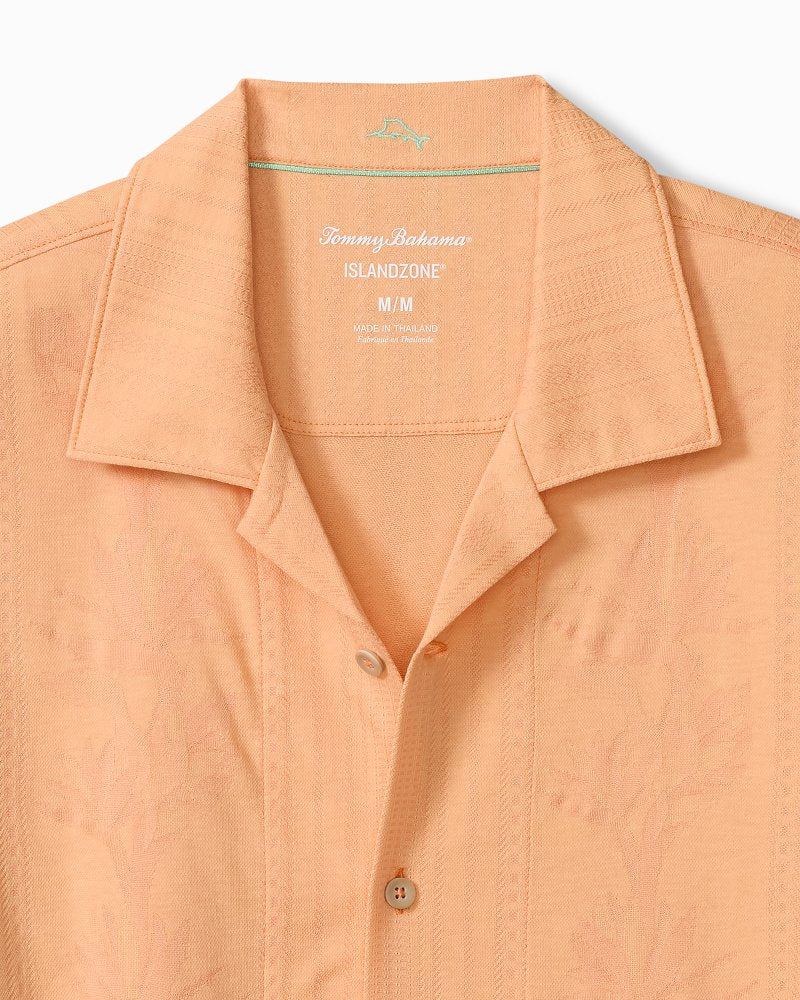 Big &amp; Tall Palm Fresco Beach Border IslandZone® Camp Shirt - Peach Parrot