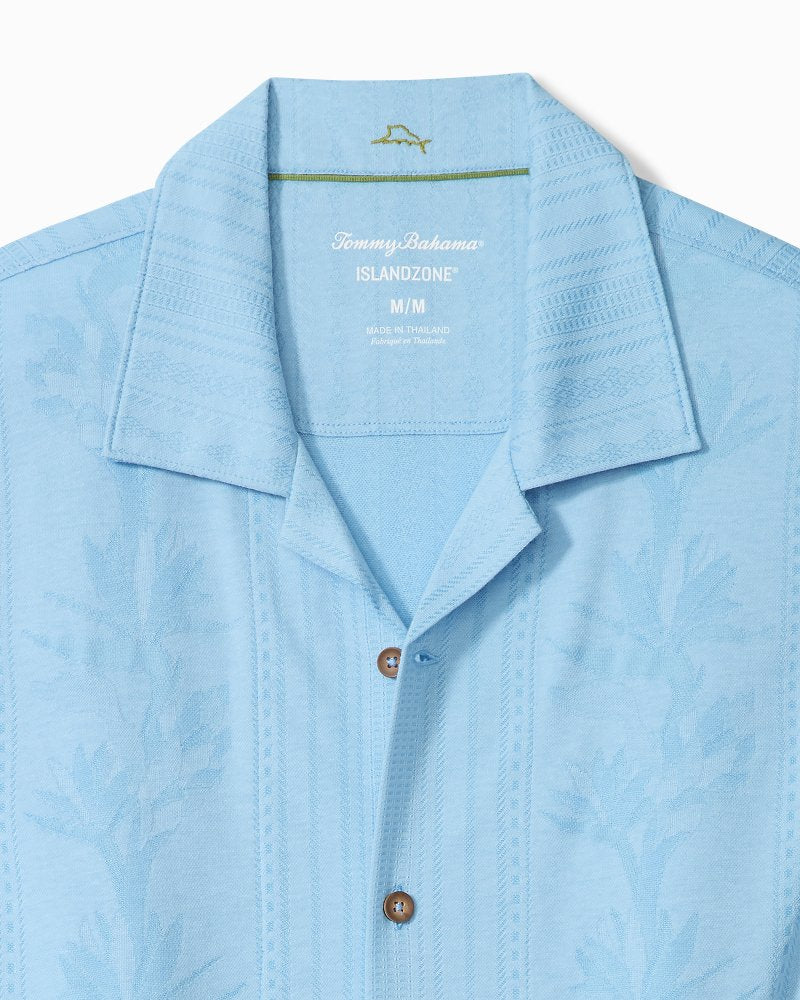 Big &amp; Tall Palm Fresco Beach Border IslandZone® Camp Shirt - Dusk Blue