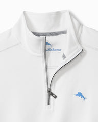 Big &amp; Tall Montego Beach Half-Zip Sweatshirt - White