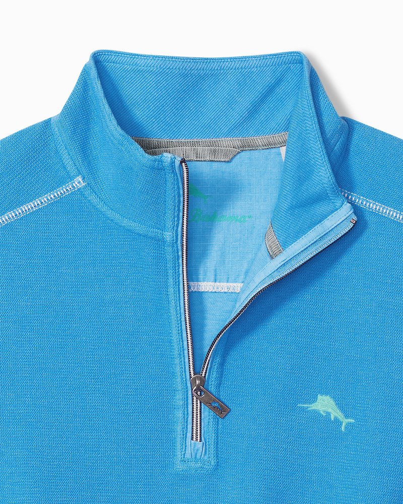 Big &amp; Tall Montego Beach Half-Zip Sweatshirt - Med Blueberry