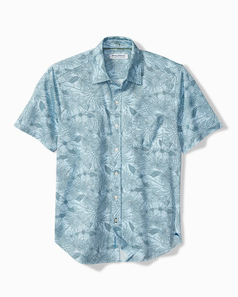 Big &amp; Tall San Lucio Villa Evora Stretch Knit Shirt - Sea Ice