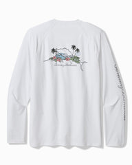 Big &amp; Tall Chill Time Bay IslandZone Long-Sleeve Rash Guard - Bright White