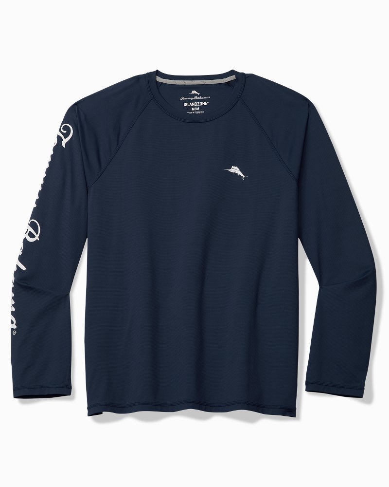 Big &amp; Tall Chill Time Bay IslandZone Long-Sleeve Rash Guard - Maritime