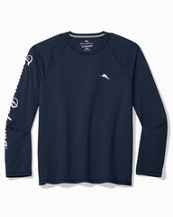 Big &amp; Tall Chill Time Bay IslandZone Long-Sleeve Rash Guard - Maritime