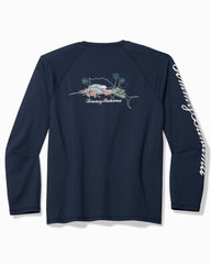 Big &amp; Tall Chill Time Bay IslandZone Long-Sleeve Rash Guard - Maritime