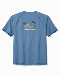 Big &amp; Tall Chill Time Bay IslandZone Short-Sleeve Rash Guard - Infinity Sky