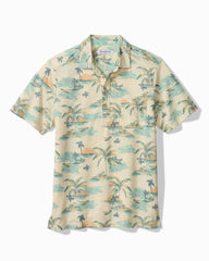Big &amp; Tall San Lucio Tides Mirage Stretch Knit Polo - Tanned Cream