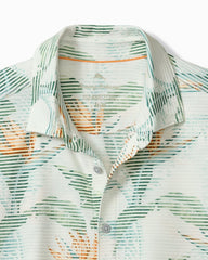 Big &amp; Tall Costa Wave Fiesta Fronds IslandZone Camp Shirt - White