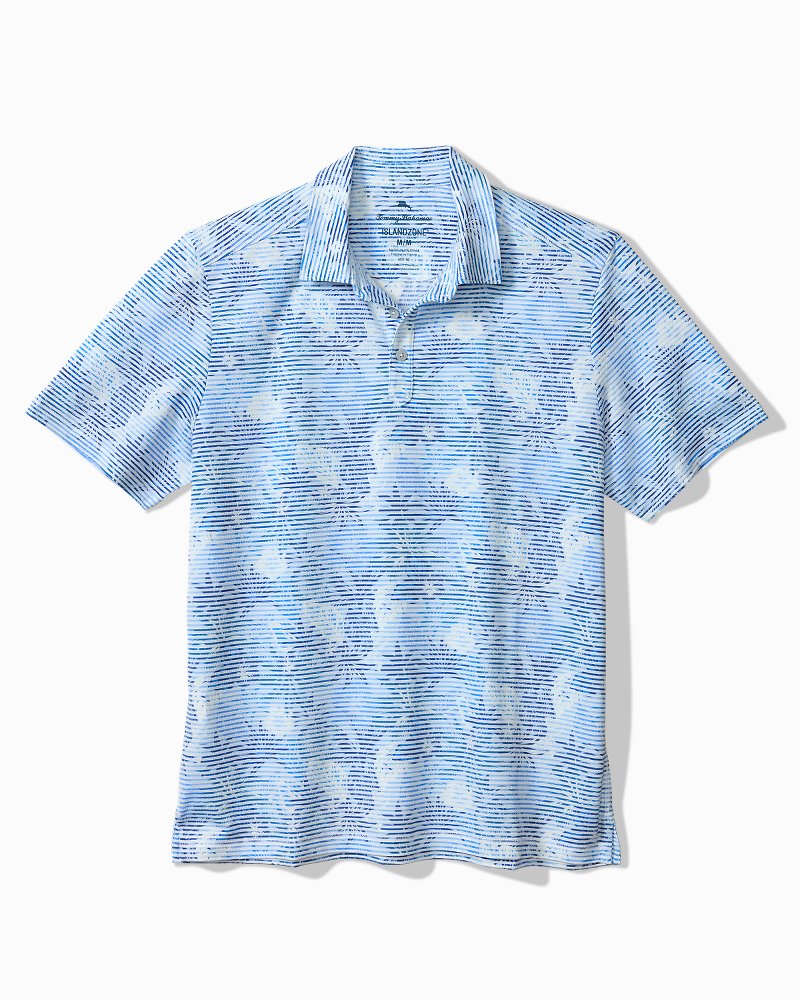 Big &amp; Tall Costa Wave Palm Azul IslandZone Polo - Blue Vault