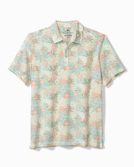 Big &amp; Tall Costa Wave Palm Azul IslandZone Polo - Light Rosemary