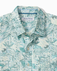 Big &amp; Tall San Lucio Tides Villa Vista Stretch Knit Shirt - Dark Blue Lagoon