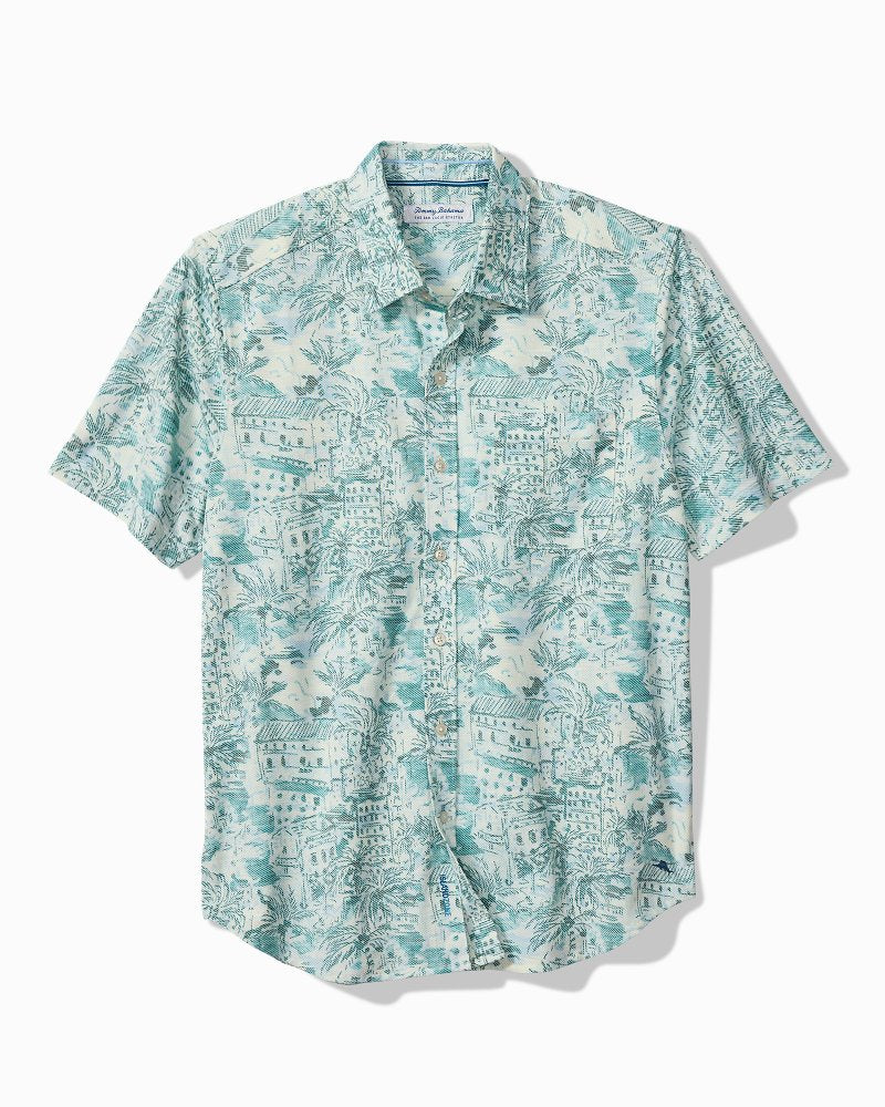 Big &amp; Tall San Lucio Tides Villa Vista Stretch Knit Shirt - Dark Blue Lagoon