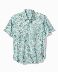 Big &amp; Tall San Lucio Tides Villa Vista Stretch Knit Shirt - Dark Blue Lagoon
