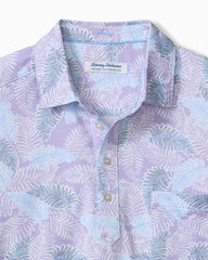 Big &amp; Tall San Lucio Frond Fall Stretch-Knit Polo - Paisley Purple
