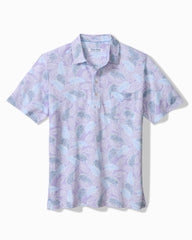 Big &amp; Tall San Lucio Frond Fall Stretch-Knit Polo - Paisley Purple