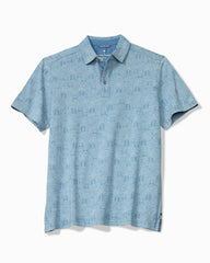 Big &amp; Tall Palm Tini Cotton Polo - Bleached Indigo