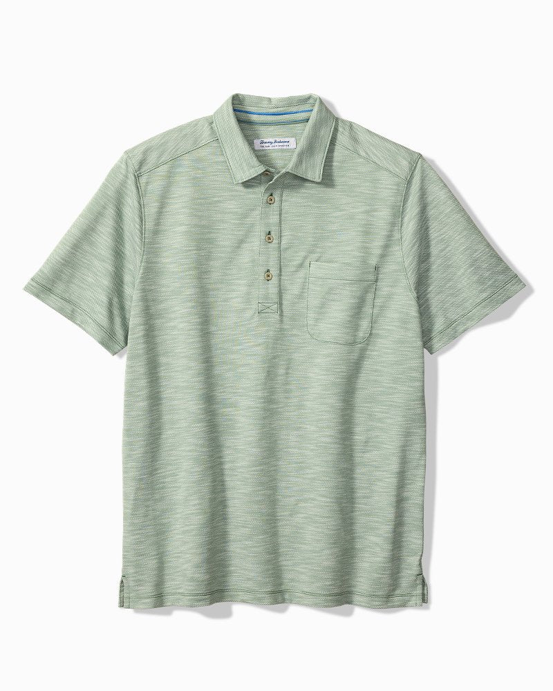 Big &amp; Tall San Lucio Tides Stretch Knit Polo - Oxidize Metal