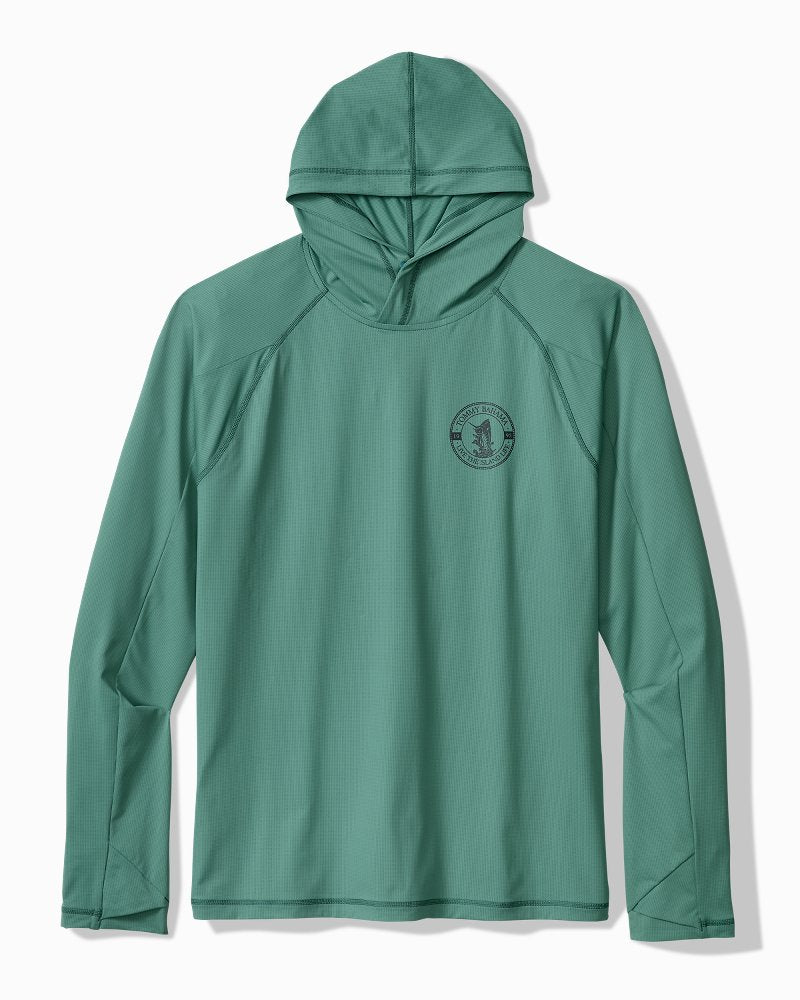 Big &amp; Tall Chill Time Drifter IslandZone Rash Guard Hoodie - Dark Spa