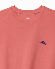 Big &amp; Tall Marlin Waves Graphic T-Shirt - Red Sunset