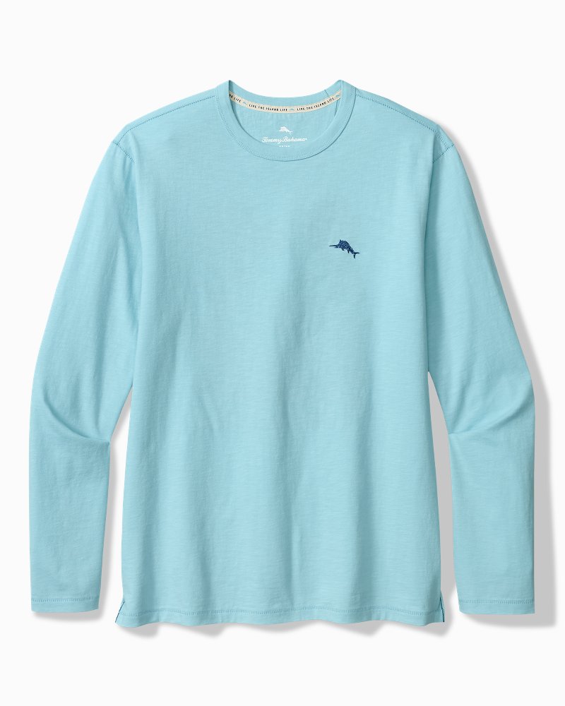 Big &amp; Tall Azul Cove Long-Sleeve Lux T-Shirt - Robins Egg Blue