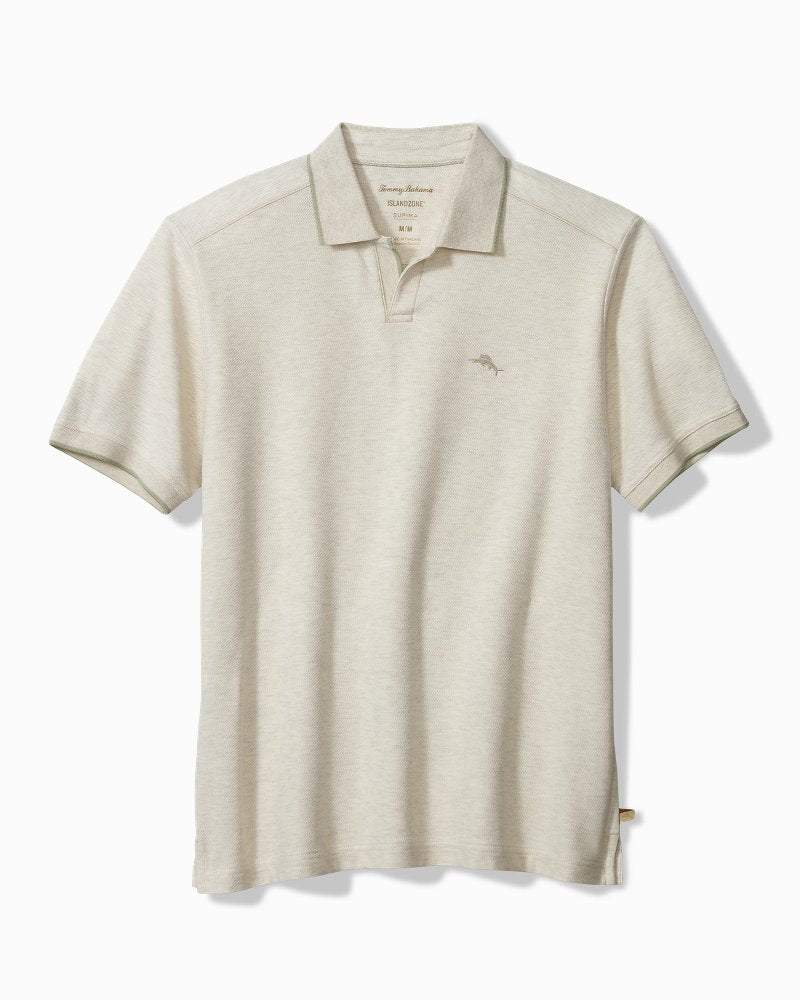 Big &amp; Tall Emfielder Johnny Collar IslandZone Polo - Arctic Wind Heather