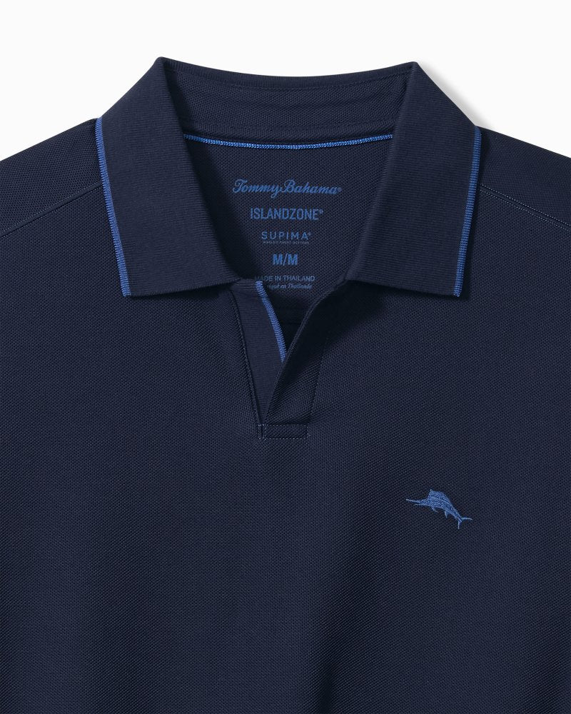 Big &amp; Tall Emfielder Johnny Collar IslandZone Polo - Blue Note