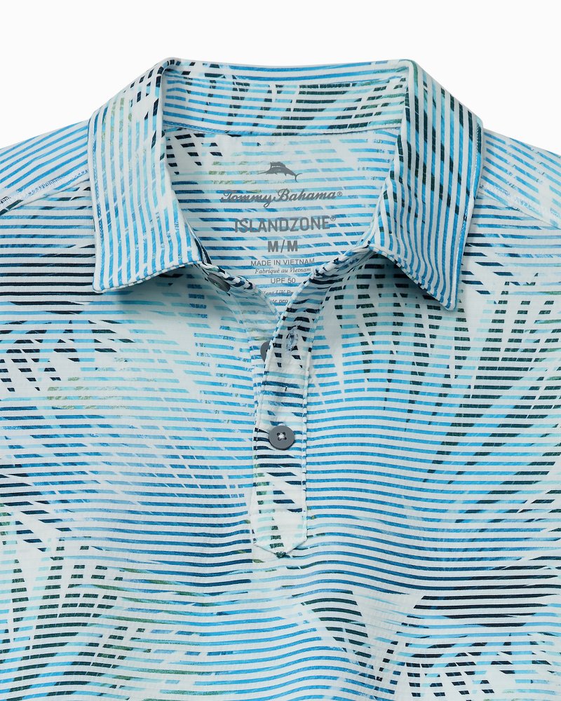 Big &amp; Tall Costa Wave Fiore Fronds IslandZone Polo - Saxony Blue