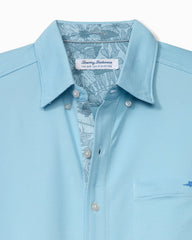 Big &amp; Tall San Lucio Villa Evora Five O'Clock Stretch Knit Shirt - Air Blue