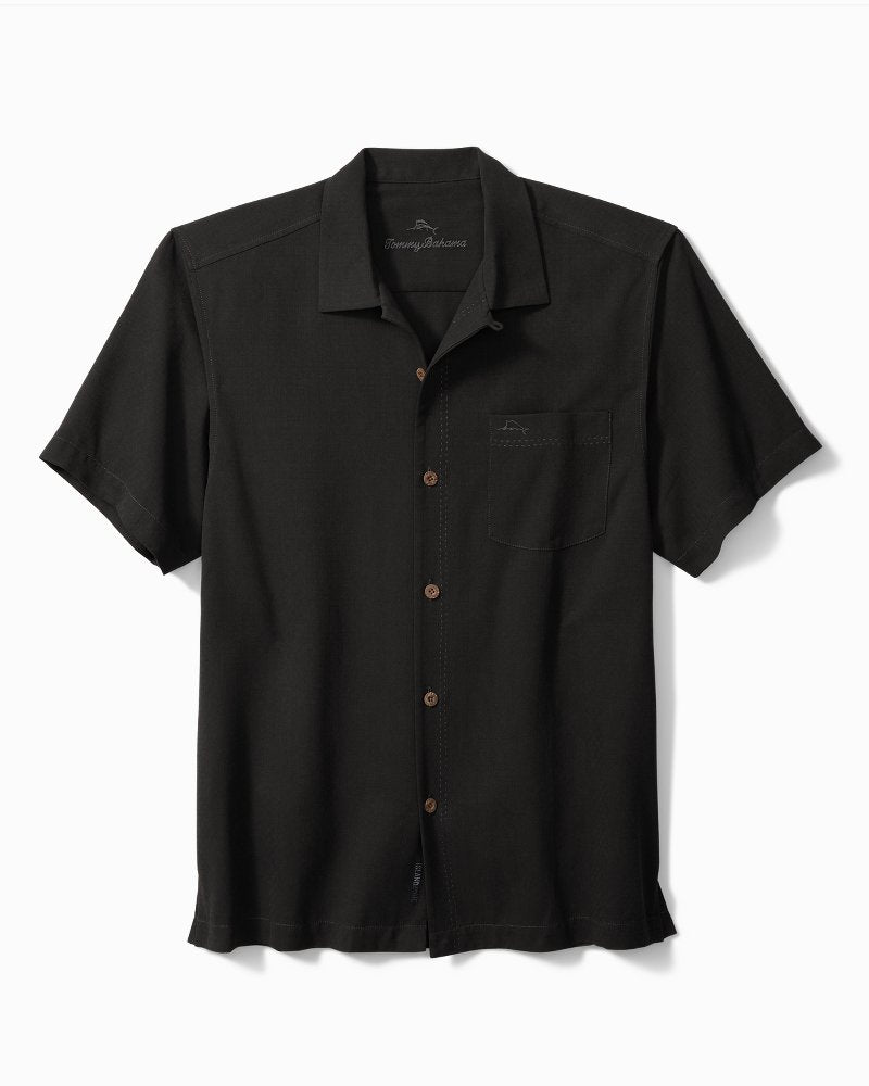 Big &amp; Tall Coastal Breeze Check IslandZone Camp Shirt - Black