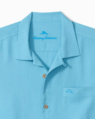 Big &amp; Tall Coastal Breeze Check IslandZone Camp Shirt - Air Blue
