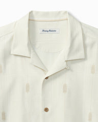 Big &amp; Tall Pina Palms Embroidered Silk Camp Shirt - Continental