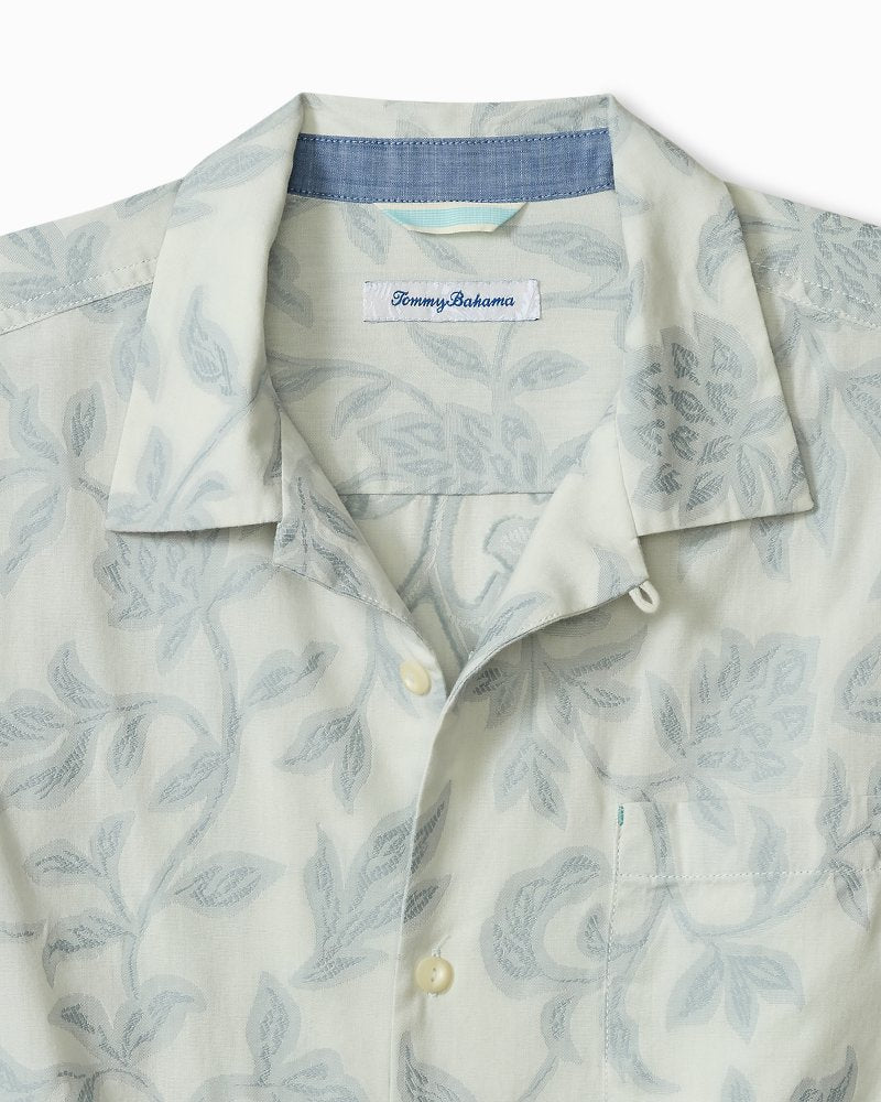 Big &amp; Tall Vinca Vines Cotton-Blend Camp Shirt - Cold Air