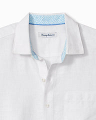 Big &amp; Tall Paradisio Plaid Linen Long-Sleeve Shirt - White