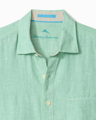 Big &amp; Tall Paradise Breezer Linen Long-Sleeve Shirt - Light Neptune Green