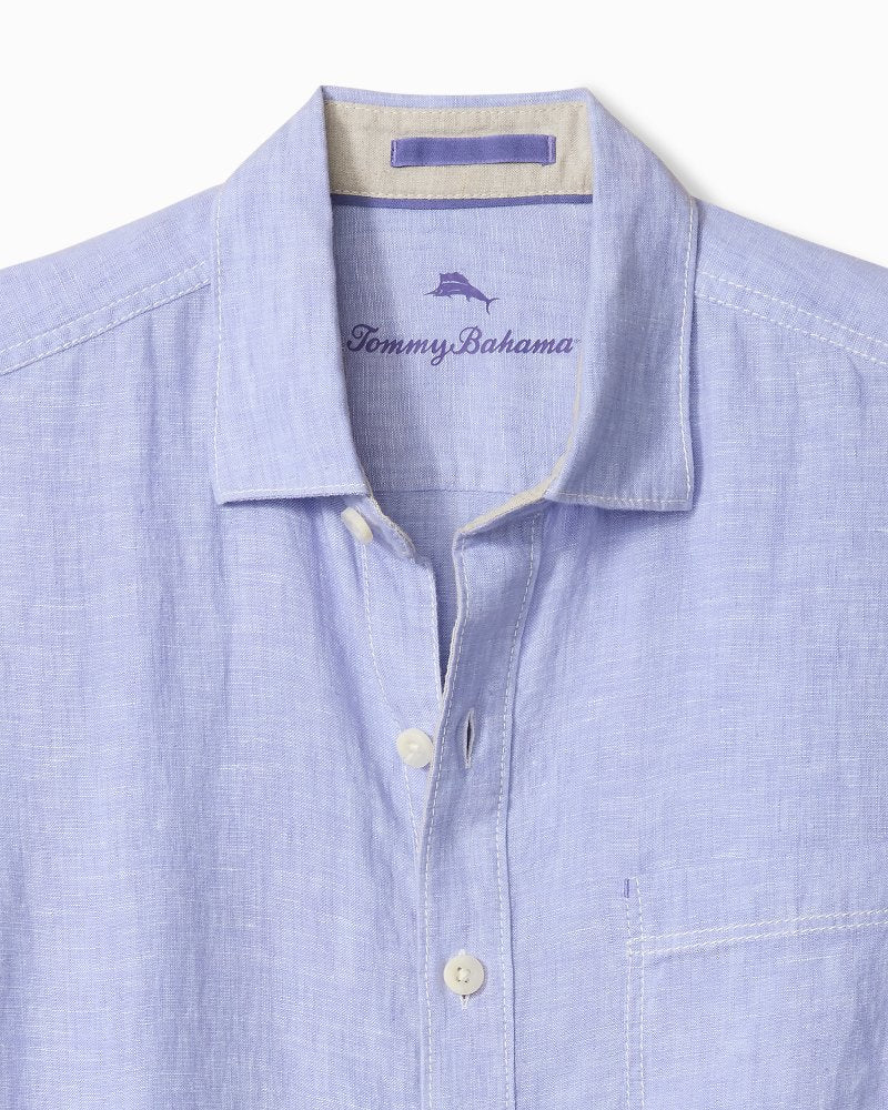 Big &amp; Tall Paradise Breezer Linen Long-Sleeve Shirt - Classic Lavender