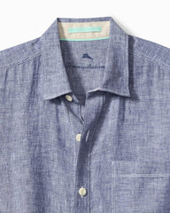 Big &amp; Tall Paradise Breezer Linen Short-Sleeve Shirt - Island Navy