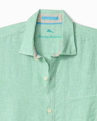 Big &amp; Tall Paradise Breezer Linen Short-Sleeve Shirt - Light Neptune Green