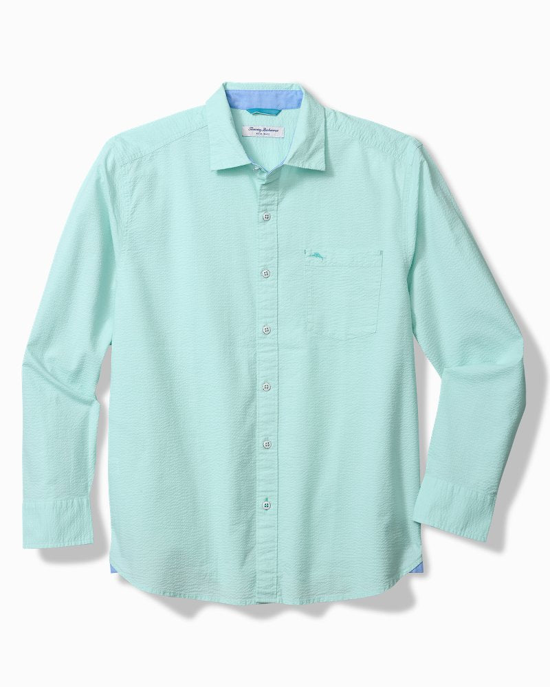 Big &amp; Tall Nova Wave Cotton-Blend Long-Sleeve Shirt - Aquarius
