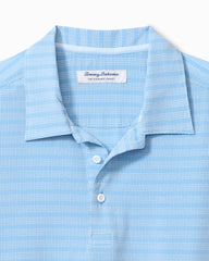 Big &amp; Tall Bahama Coast Scala Stripe IslandZone Polo - Steel Blue