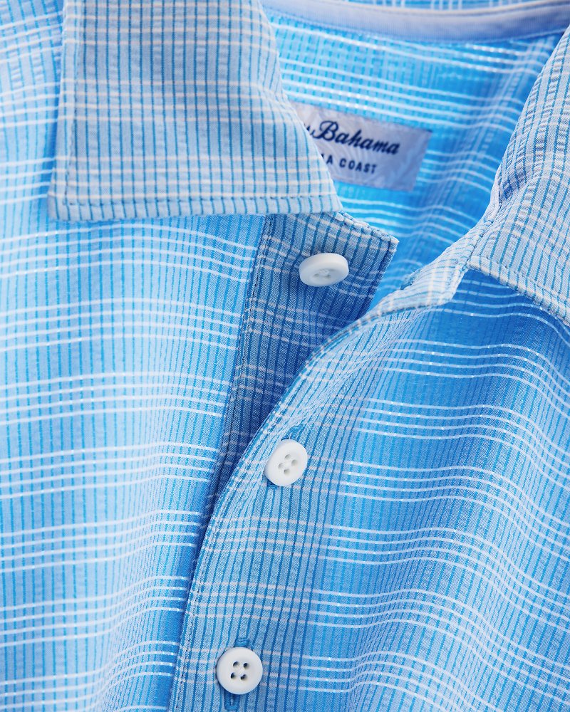 Big &amp; Tall Bahama Coast Scala Stripe IslandZone Polo - Steel Blue