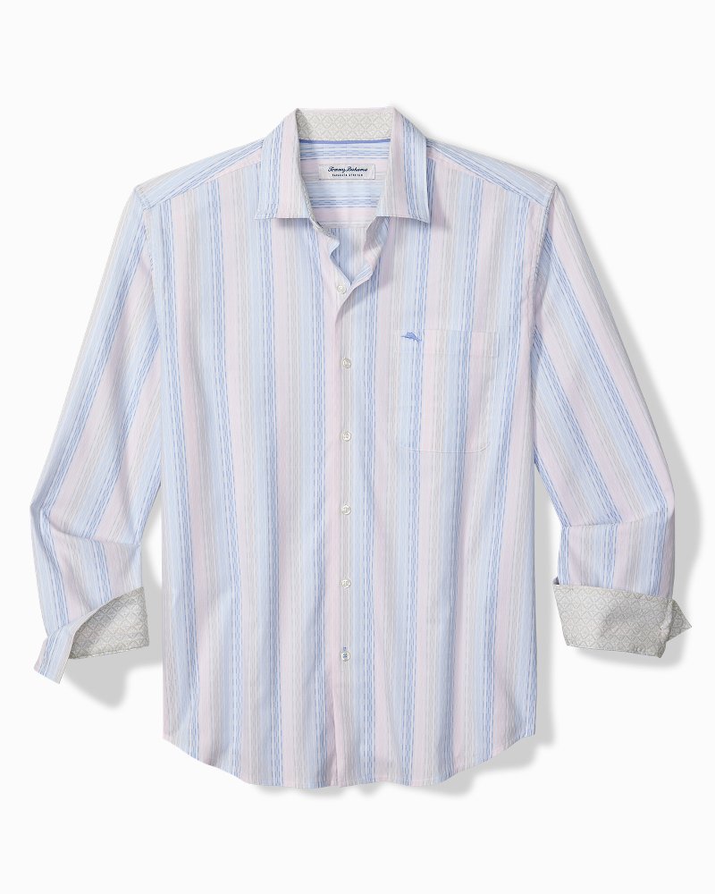 Big &amp; Tall Sarasota Stretch Villa Stripe IslandZone Shirt - Dew Drop