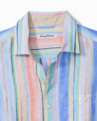 Big &amp; Tall Paloma Stripe Long-Sleeve Linen Shirt - Scandia Blue