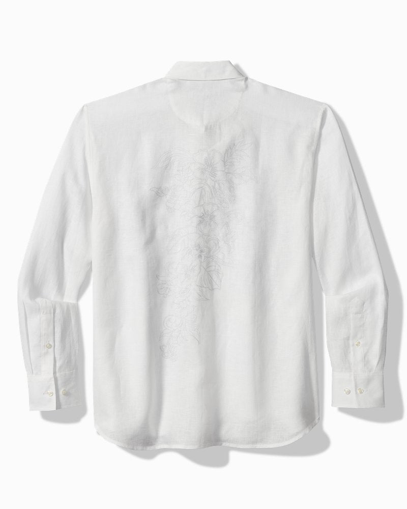 Big &amp; Tall Tide the Knot Long-Sleeve Linen Shirt - White